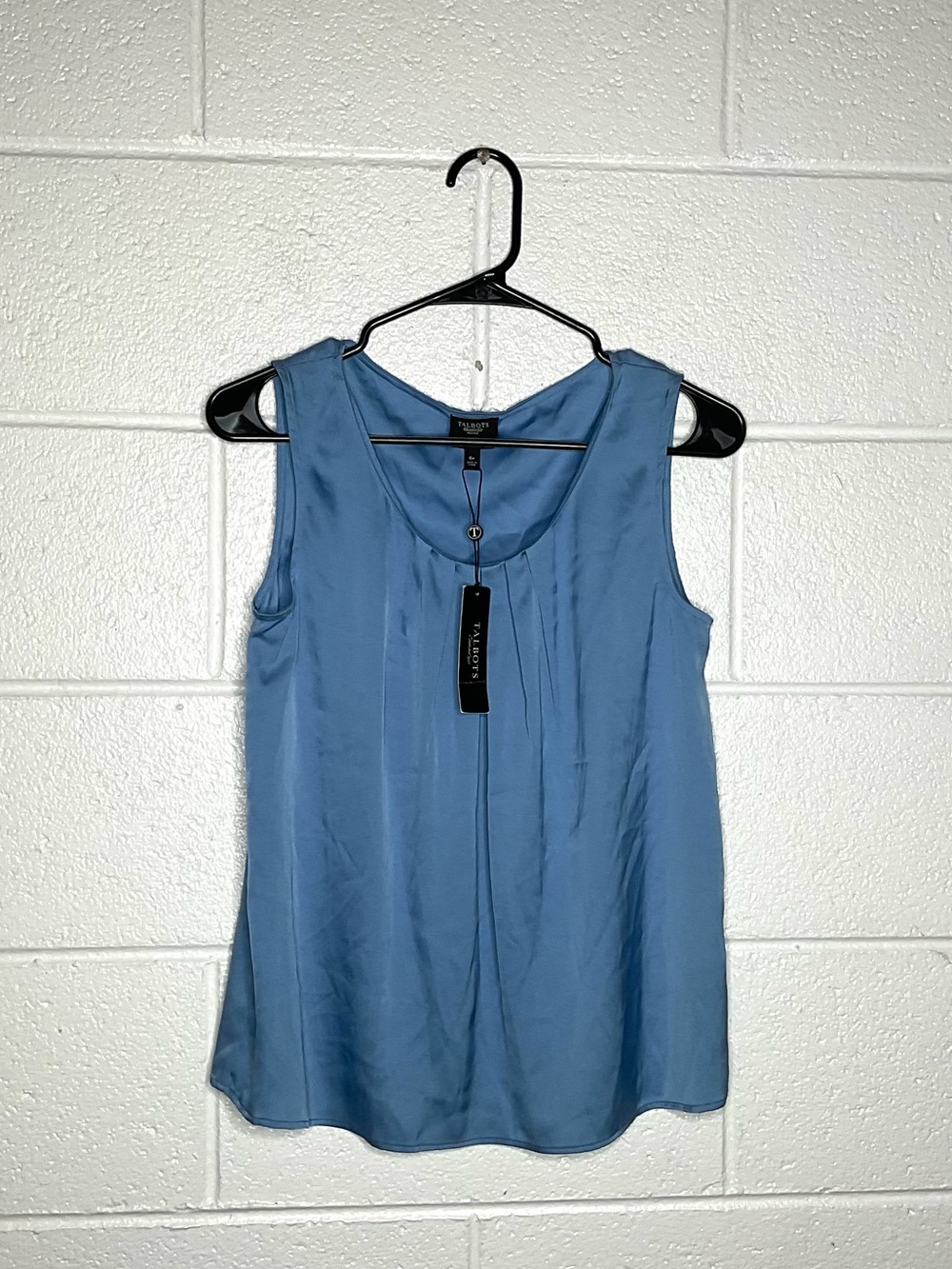 < NWT Talbots Blue Silk Tank Top Size 6P >